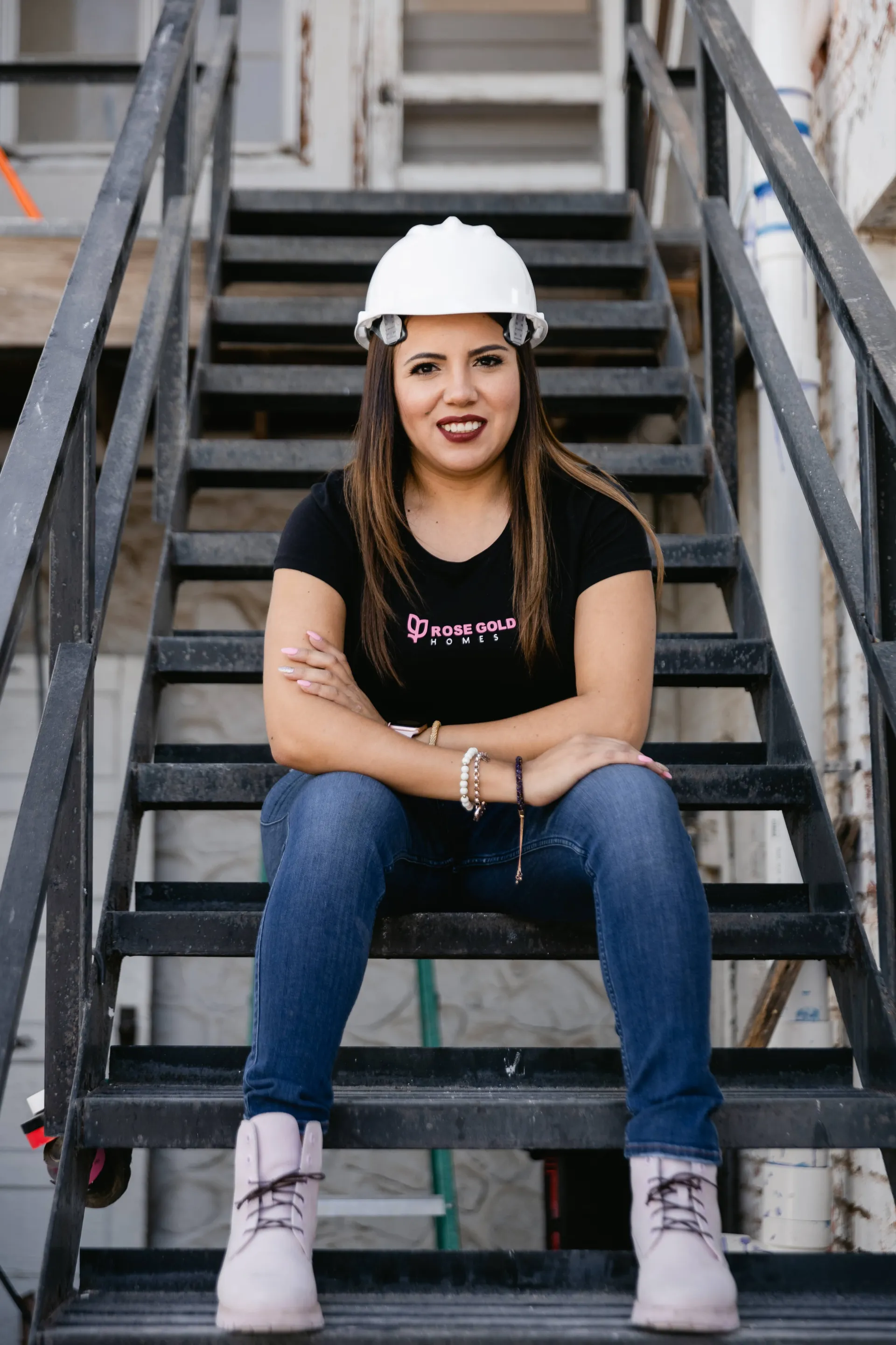 Nayeli Meza on construction site