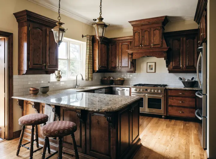 Example of a traditional warm kitchen